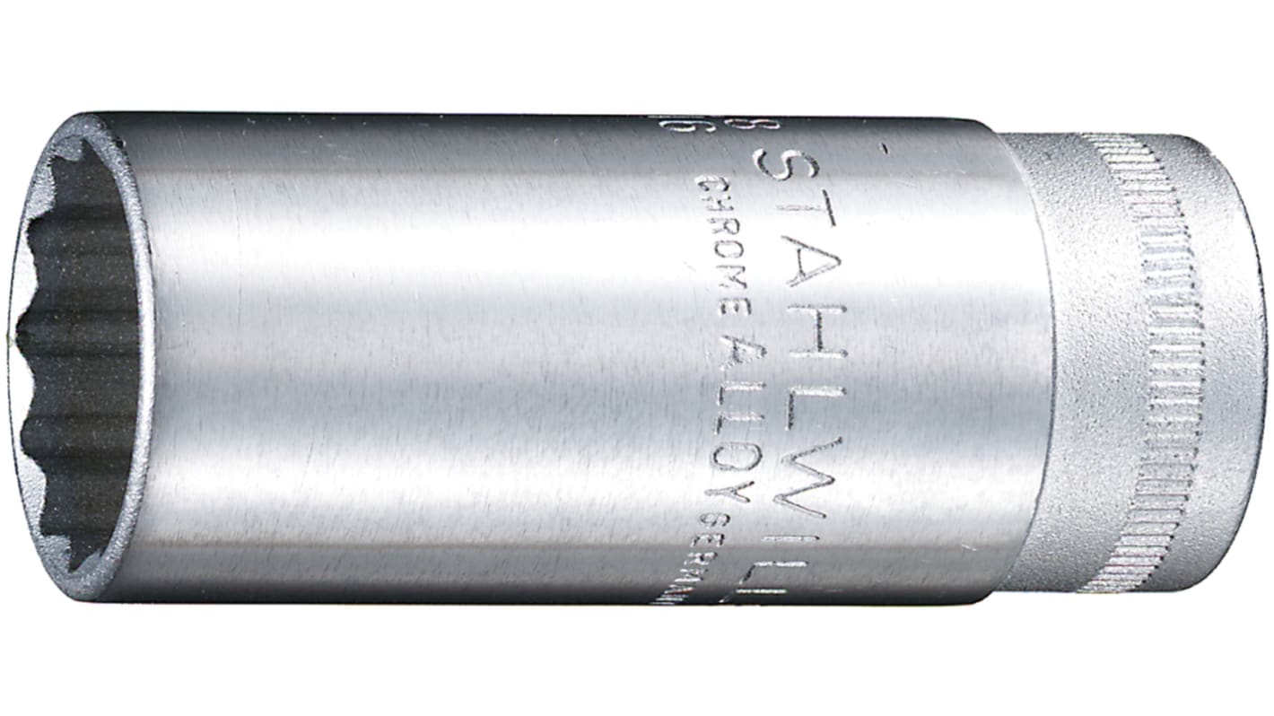 STAHLWILLE 4018754127016 3/8 Zoll Vierkant Doppelsechskant-Steckschlüssel Manuelle Steckschlüssel, Länge 54 mm