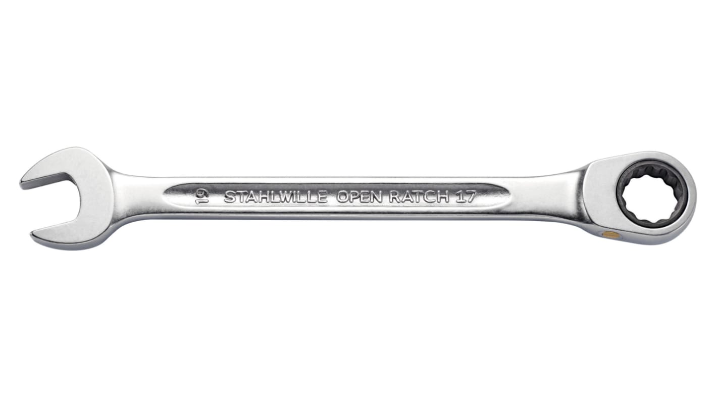 STAHLWILLE 17F Series Combination Ratchet Spanner, 15mm, 0.59in, Metric, 200 mm Overall, VDE/1000V