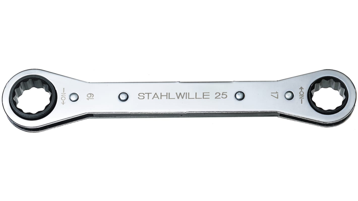 STAHLWILLE 25 Series Ratchet Ring Spanner, 9 x 10mm, 3/4in, Metric, 139 mm Overall