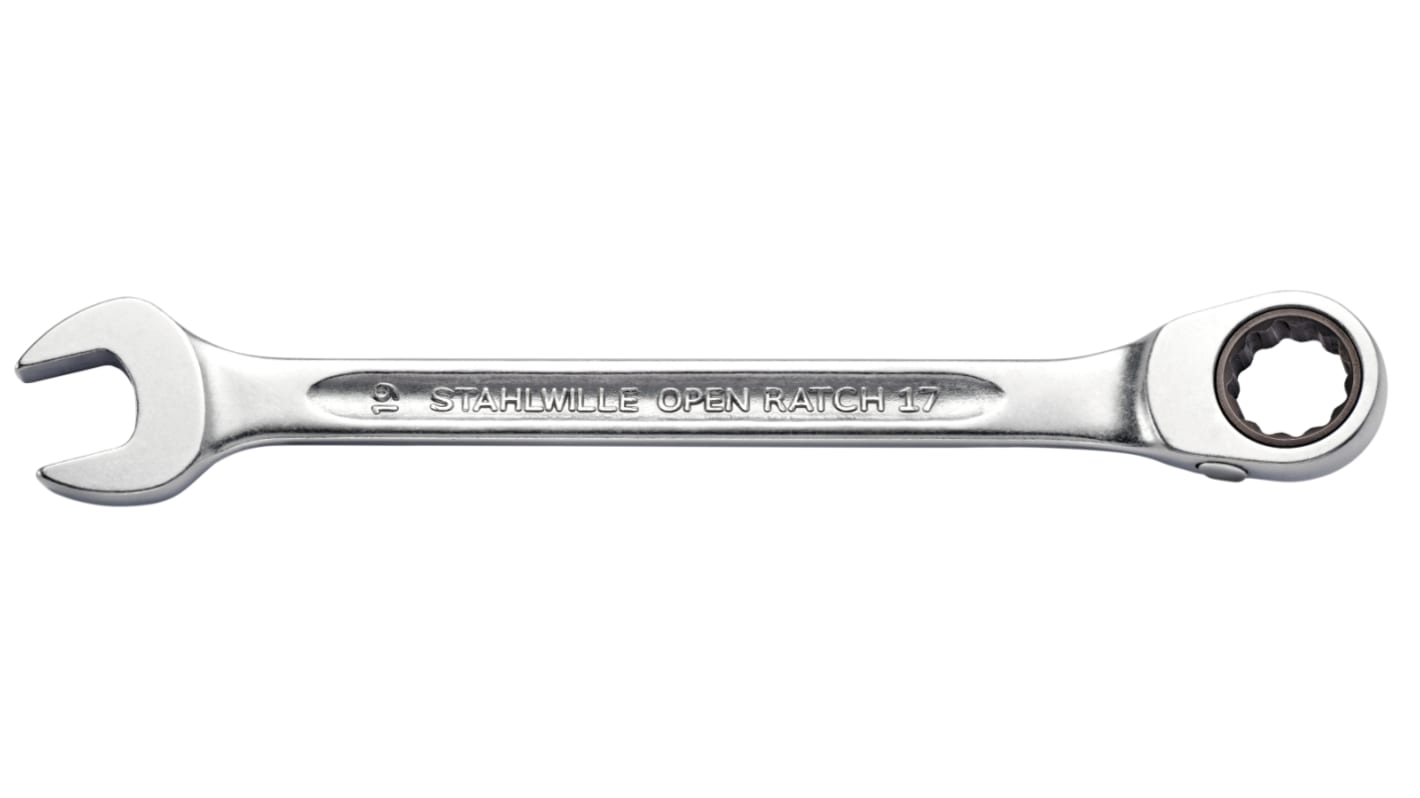 STAHLWILLE 17 Series Combination Ratchet Spanner, 16mm, 0.629in, Metric, 215 mm Overall, VDE/1000V