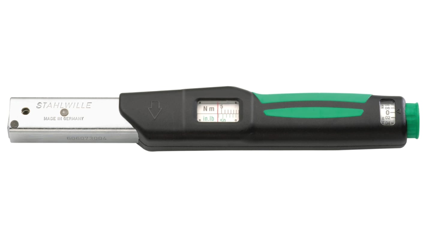 STAHLWILLE 730N Click Torque Wrench, 4 → 20Nm, 28 mm Drive, Hex Drive, 9 x 12mm Insert