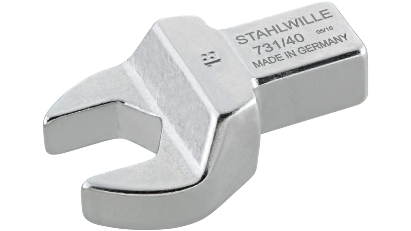 STAHLWILLE 731/40 Series Open Ended Insert Insertion Wrench, 13 mm, 14 x 18mm Insert, Chrome Plated Finish