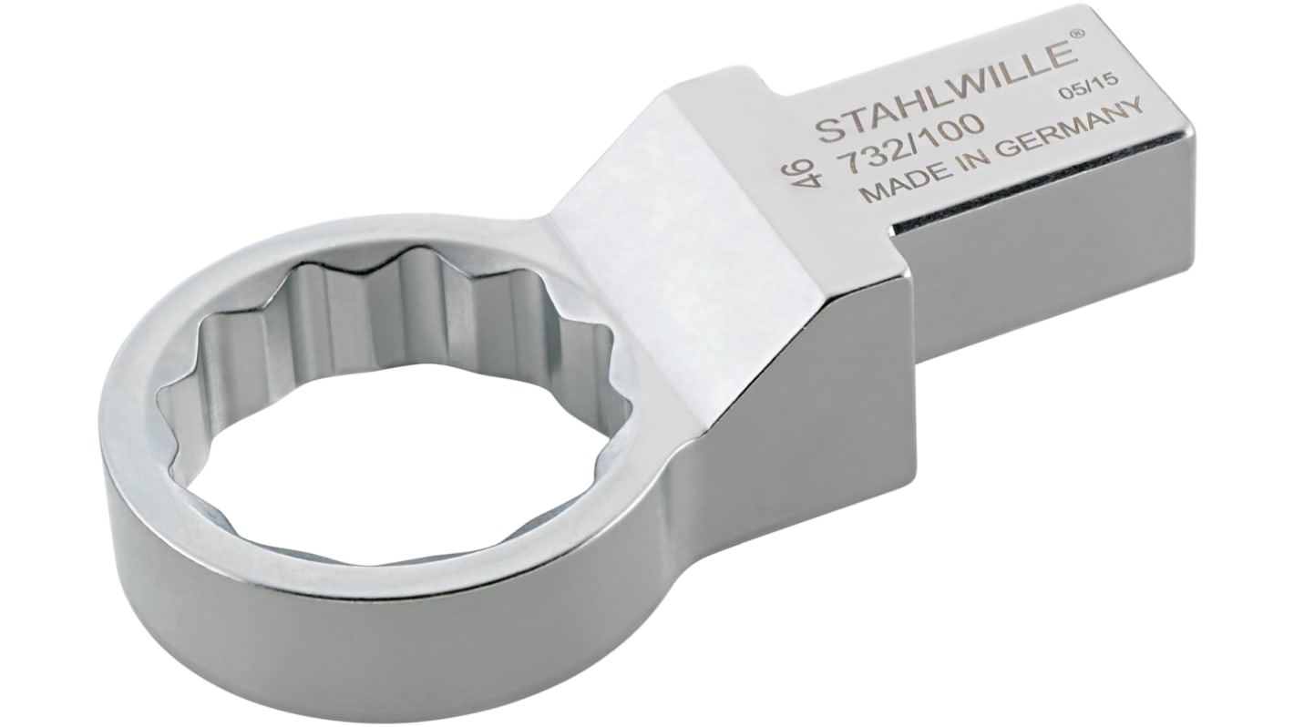 STAHLWILLE 5862 Series Round Insertion Ring Spanner, 26 mm, 9 x 12mm Insert, Chrome Plated Finish