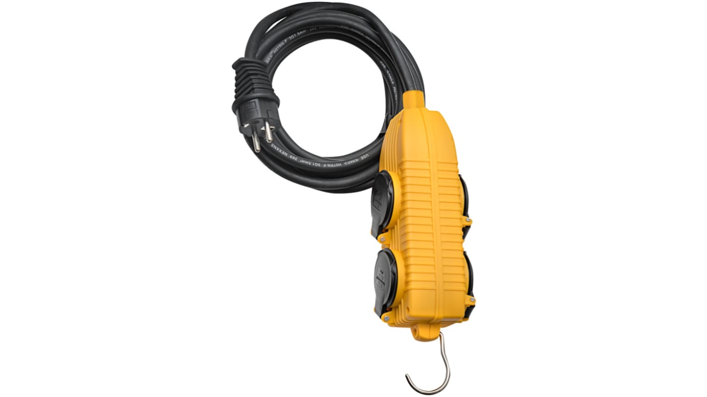 brennenstuhl 5m 4 Socket Type E - French Extension Lead, 230 V, IP44