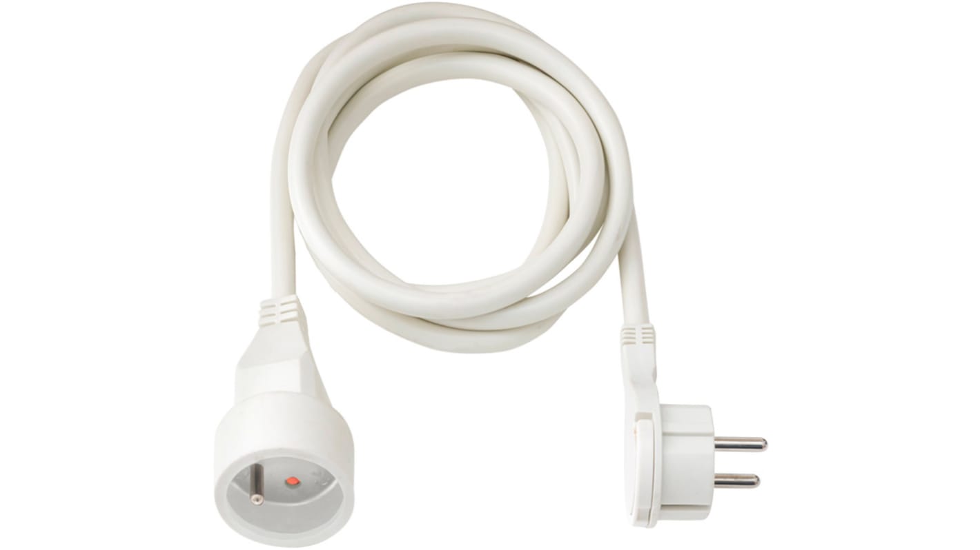 Regleta de enchufes brennenstuhl, long. cable 2m, , 1 toma Tipo E - francés, 230 V Blanco, IP20