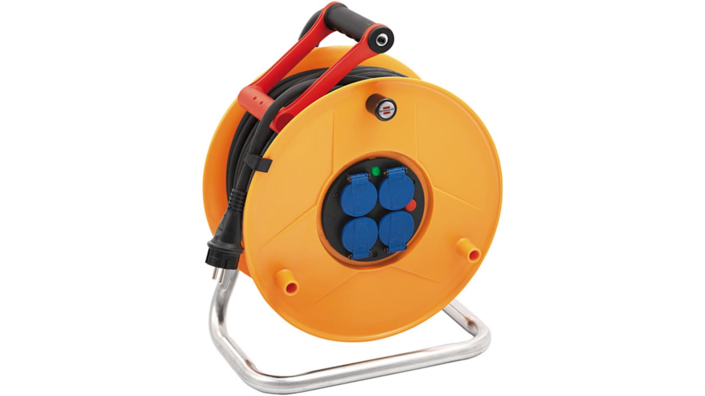 brennenstuhl 40m 4 Socket Type E - French Extension Reel, 230 V, IP44