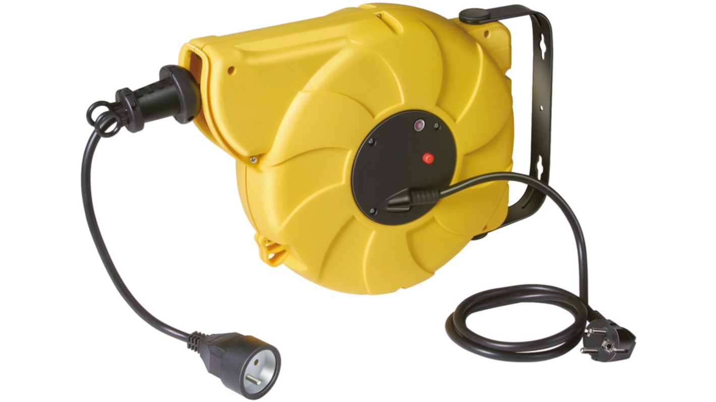 Enrollacable brennenstuhl, long. cable 10m, 4 tomas Tipo E - francés, 230 V, IP44