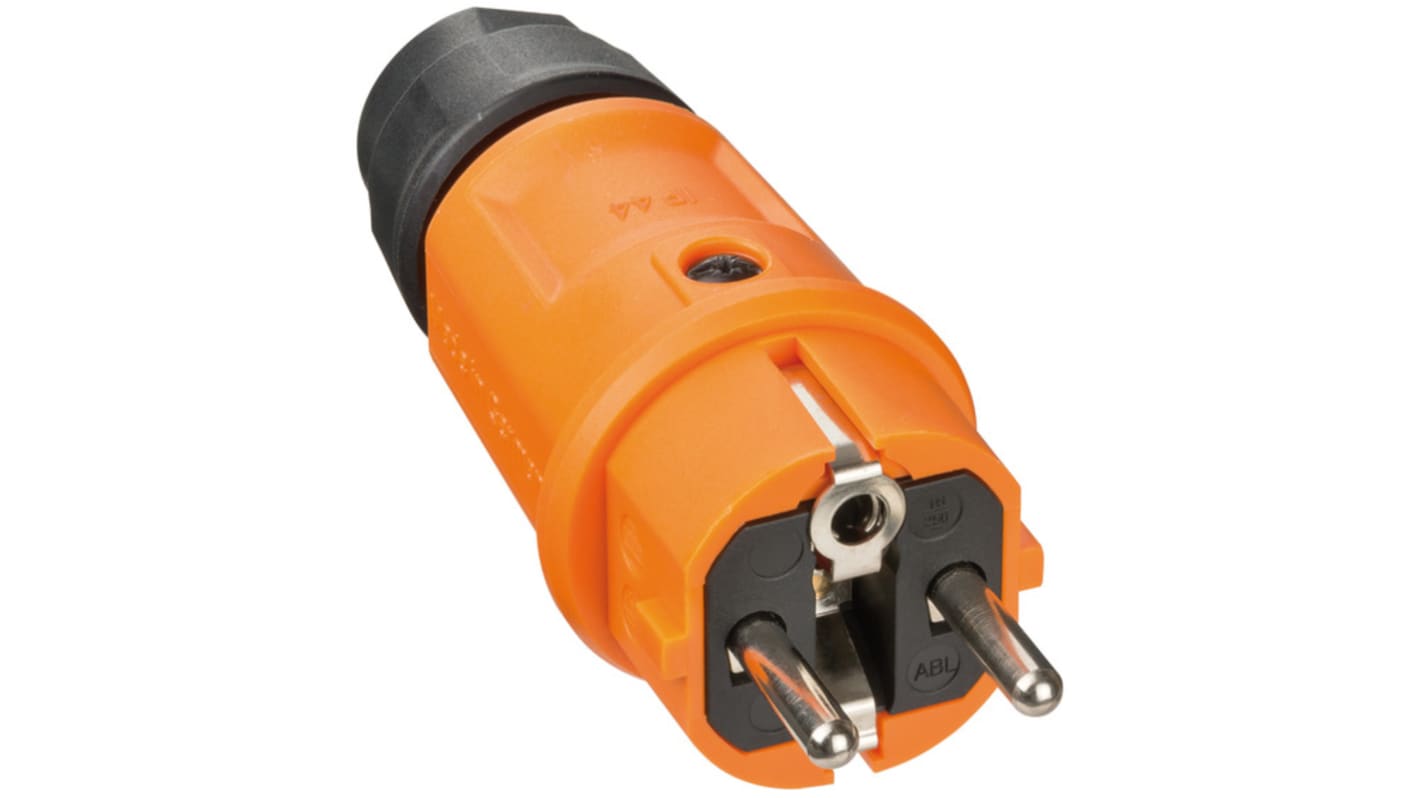 brennenstuhl Netzstecker und -steckdose Kabel, Typ E - Frankreich, 250 V / 16A Orange, für Frankreich