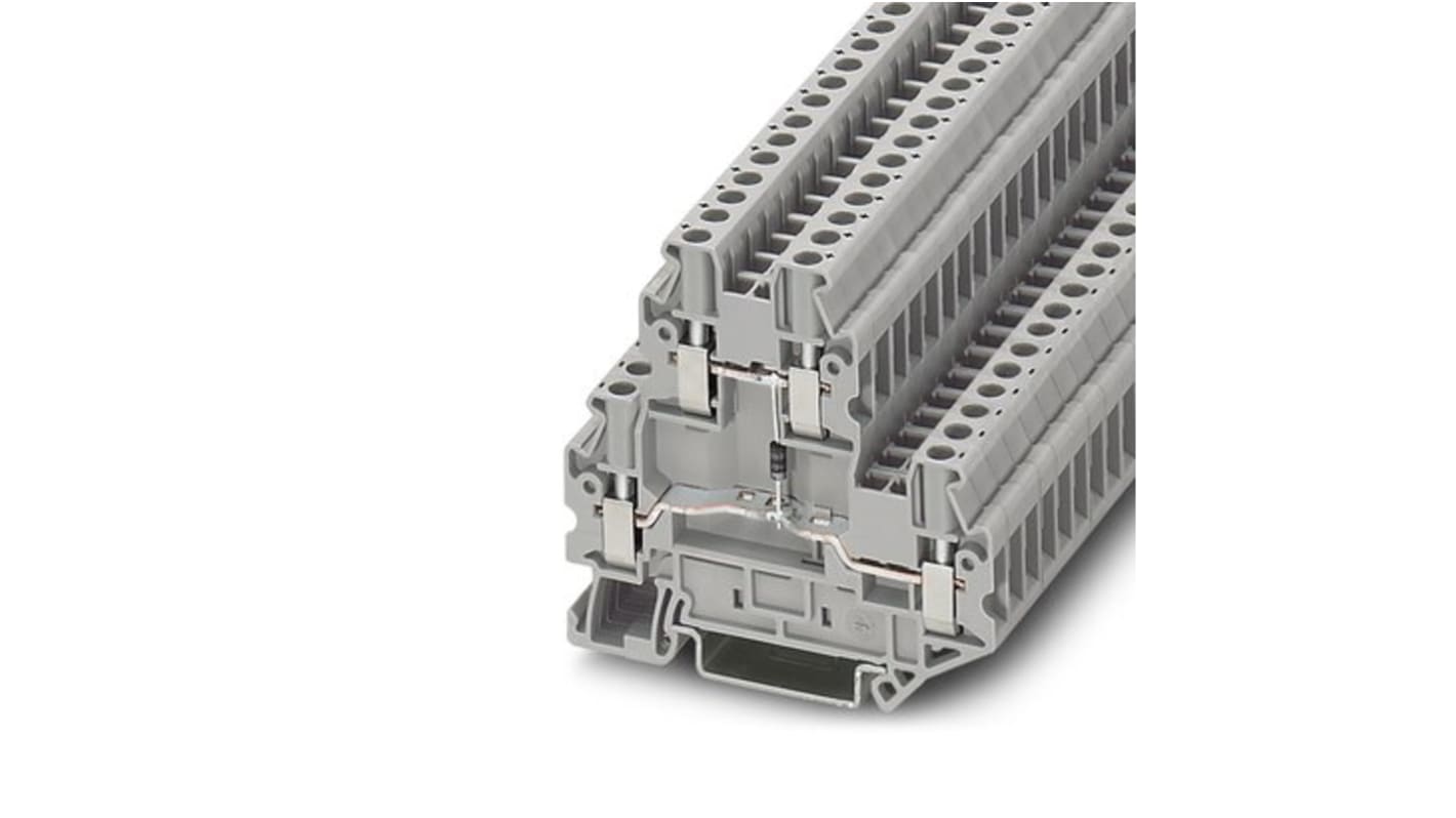Phoenix Contact 3046650 UTTB 2.5-DIO/O-U Series Grey, 2.5mm², 2-Level, Screw Termination