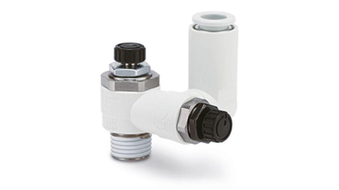 SMC ASD-FM Series Threaded Fitting, M5 Inlet Port x 6mm Tube Outlet Port, ASD430FM-02