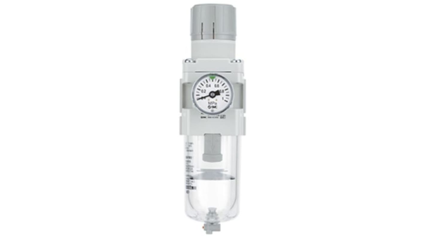 SMC AW Filter Regulator, 5μm, M5, Automatic, Manual