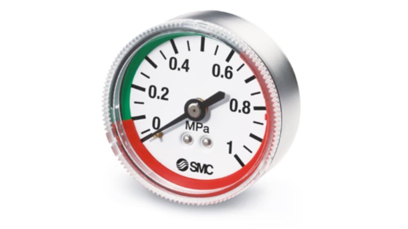 SMC R 1/8 Analogue Pressure Gauge 4bar Back Entry 42.5mm Outside Diameter