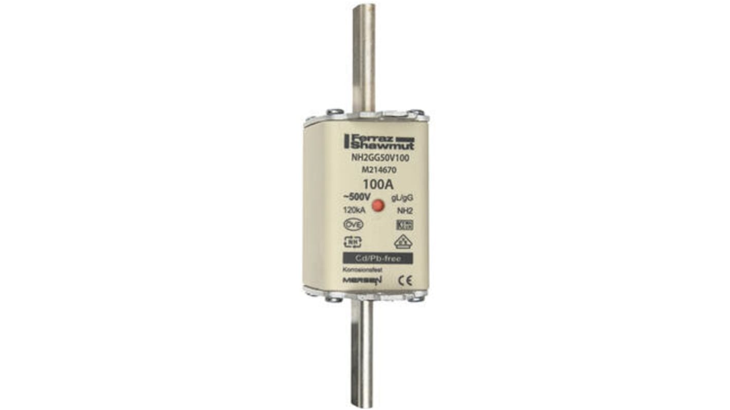 Mersen 100A NH Fuse, NH2, 500V ac