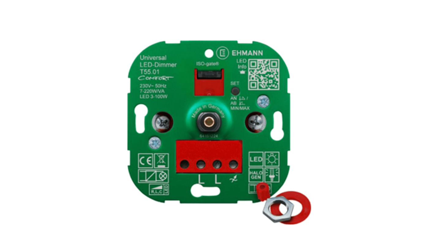 Bodo Ehmann 旋转LED调光器, 最大220W, 230V, 1位, 2路