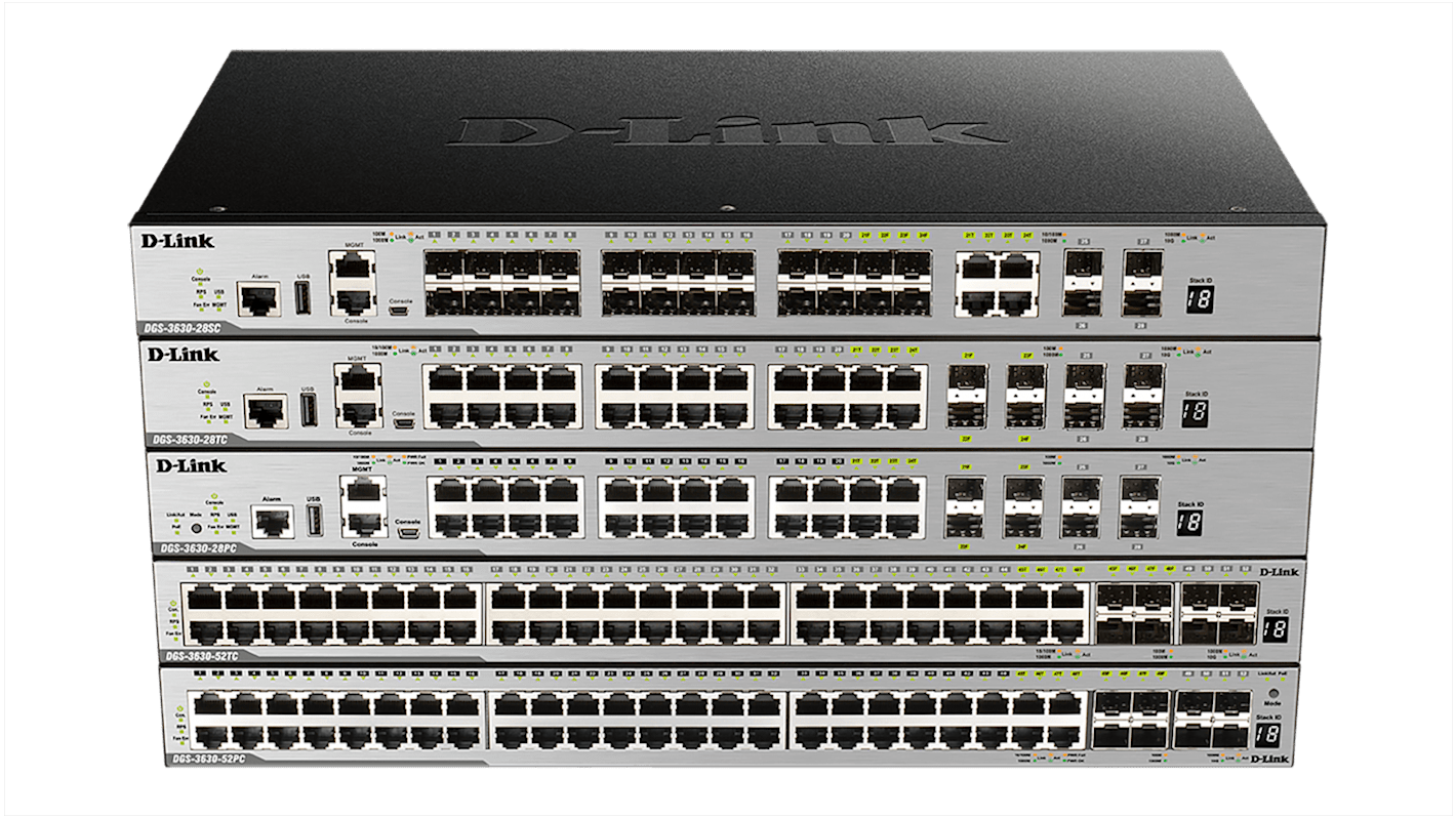 D-Link 52-Port Layer 3 Stackable Managed PoE Switch mit 10G Uplinks Managed Switch Rackmontage PoE 52-Port Managed
