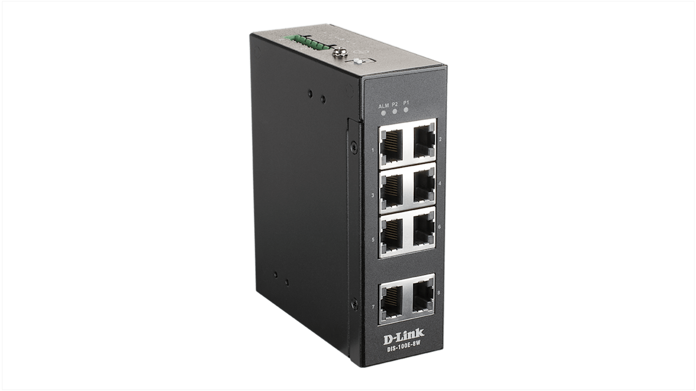 D-Link unverwalteter 8-Port-Switch für industrielles Fast Ethernet Ethernet-Switch DIN-Schienenmontage 8-Port Unmanaged