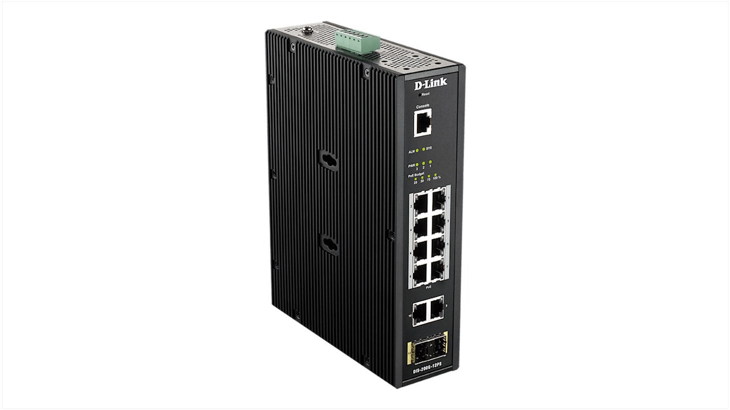 D-Link 12-Port Industrial Gigabit Smart Managed PoE Switch, Smart 12 Port Ethernet Switch With PoE