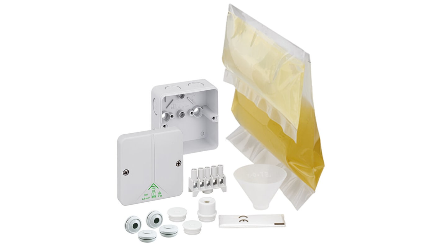 Spelsberg Abox XT 025 Series Grey Polycarbonate Junction Box, IP68, 5 Terminals, 82 x 82 x 52mm