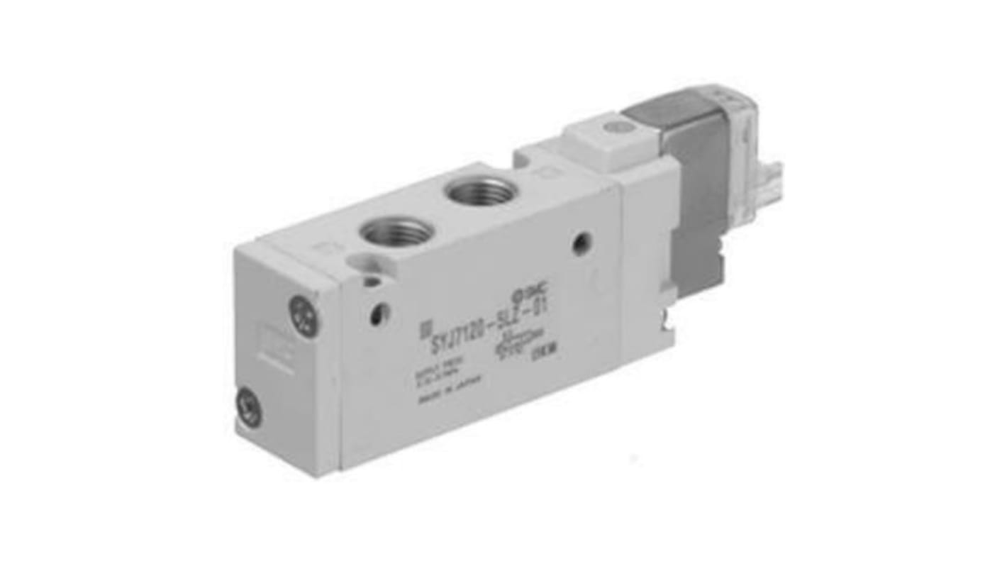 SMC 3 Position Exhaust Center Valve Pneumatic Solenoid Valve - Solenoid G 1/8 SYJ7000 Series