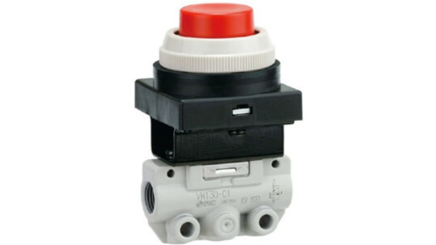 Válvula mecánica 3 Port Mechanical Valve SMC, Control mediante Émbolo recto, M5 x 0,8, Presión Máxima 8bar