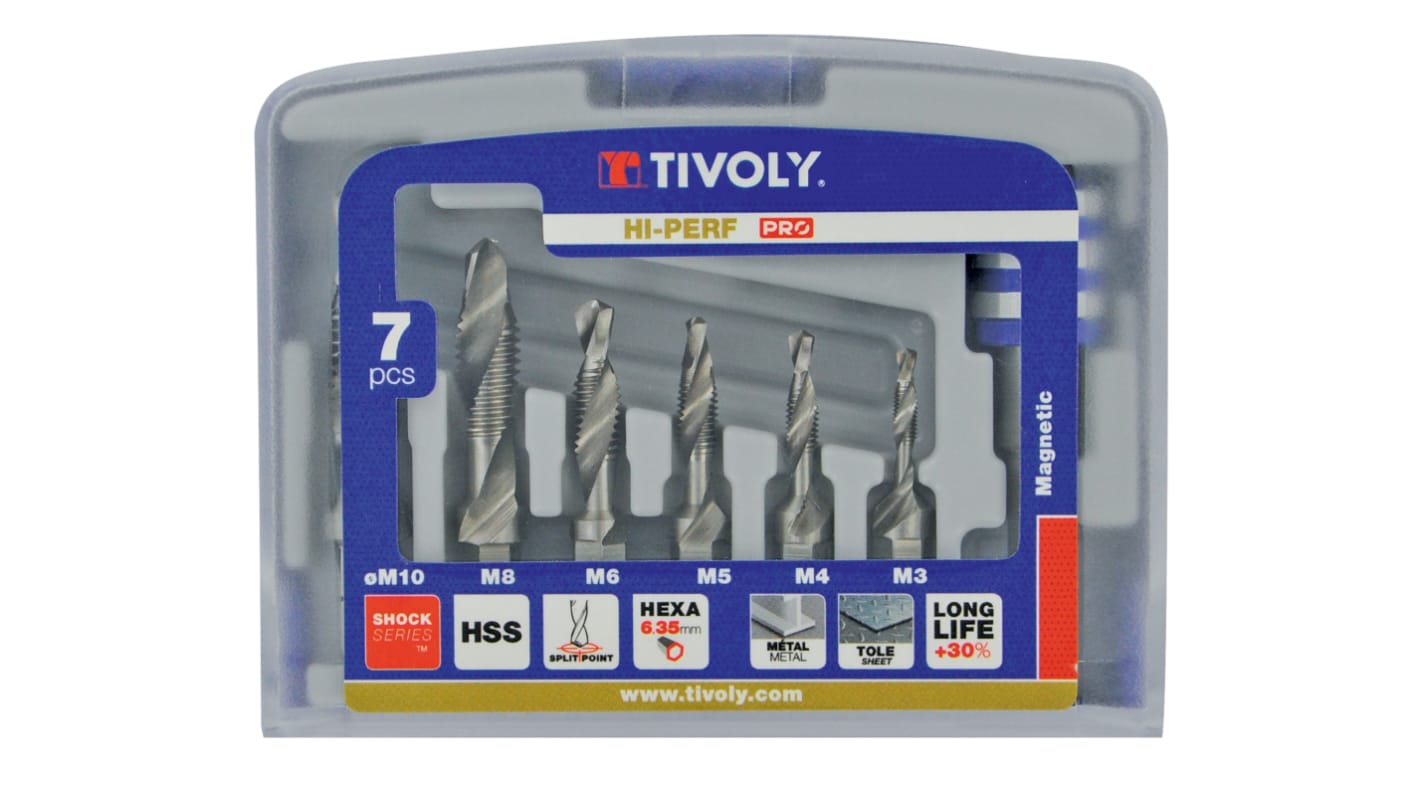 Tivoly, HSS, de 7 piezas de 3mm → 10mm