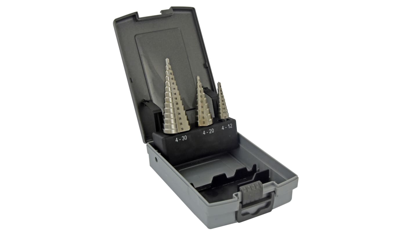 Set punte per trapano Tivoly in HSS, Ø da 4mm a 30mm, 3 pezzi