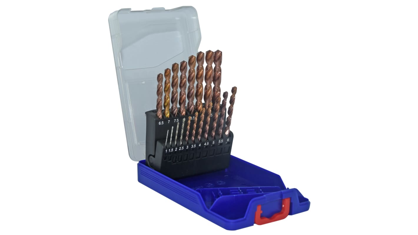 Tivoly 19-Piece for Steel, 10mm Max, 1mm Min, HSS Bits