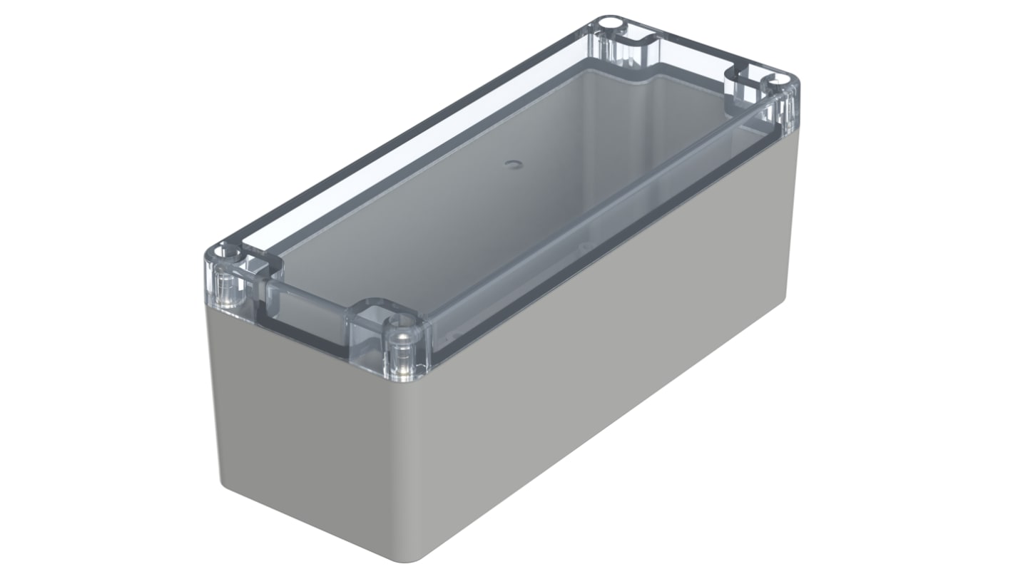 Bopla Euromas X Series Light Grey Polycarbonate Enclosure, IP66, IP68, IK07, Clear Lid, 191.8 x 75.1 x 75.3mm