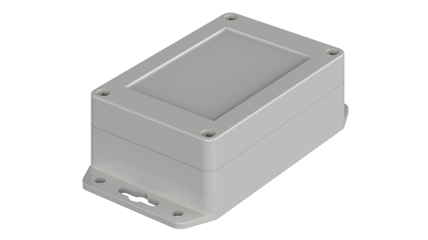 Bopla Euromas X Series Light Grey Polycarbonate Enclosure, IP66, IP68, IK07, Flanged, Light Grey Lid, 105 x 70 x 40mm