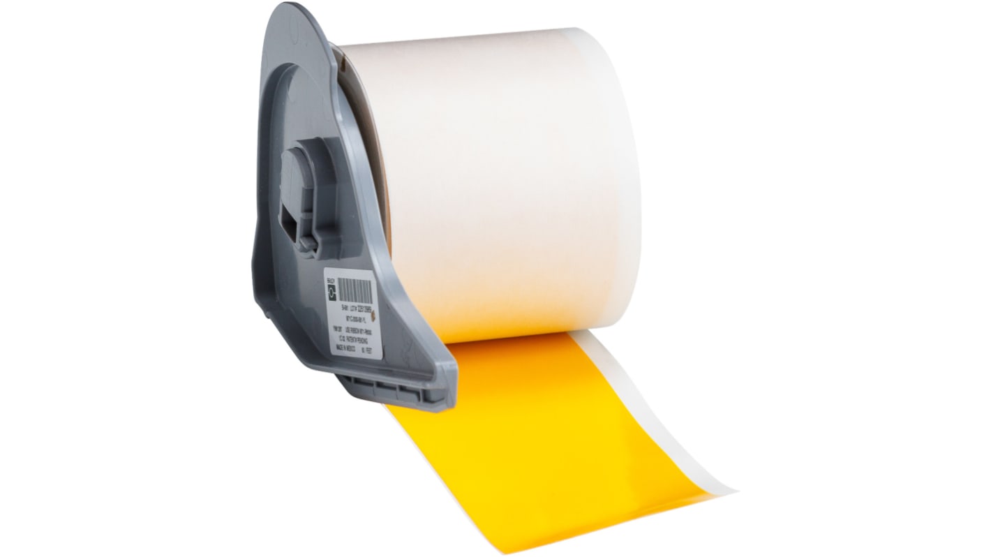Brady B-581 Black on Yellow Cable Labels, 15.24 m Length, 50.80 mm Width, 50.8mm Label Width