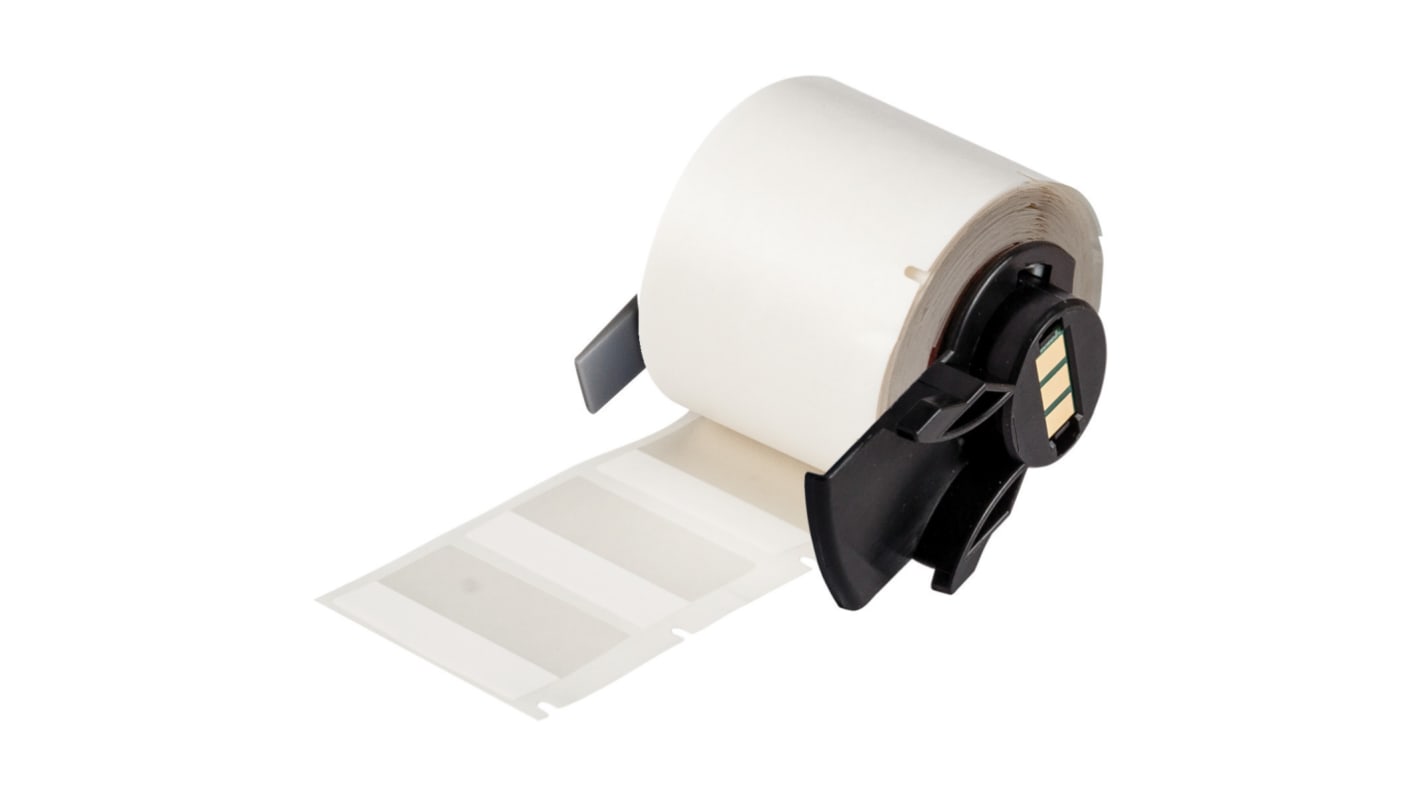 Brady B-427 Black on White/Transparent Label Printer Tape, 38.10 mm Width, 25.40mm Label Length, 31.1mm Label Width