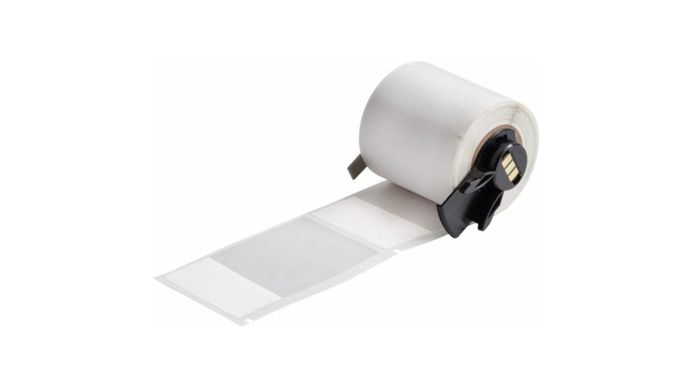 Brady B-427 Black on White, Transparent Label Printer Tape, 49.23 mm Width, 80.00mm Label Length, 49.23mm Label Width