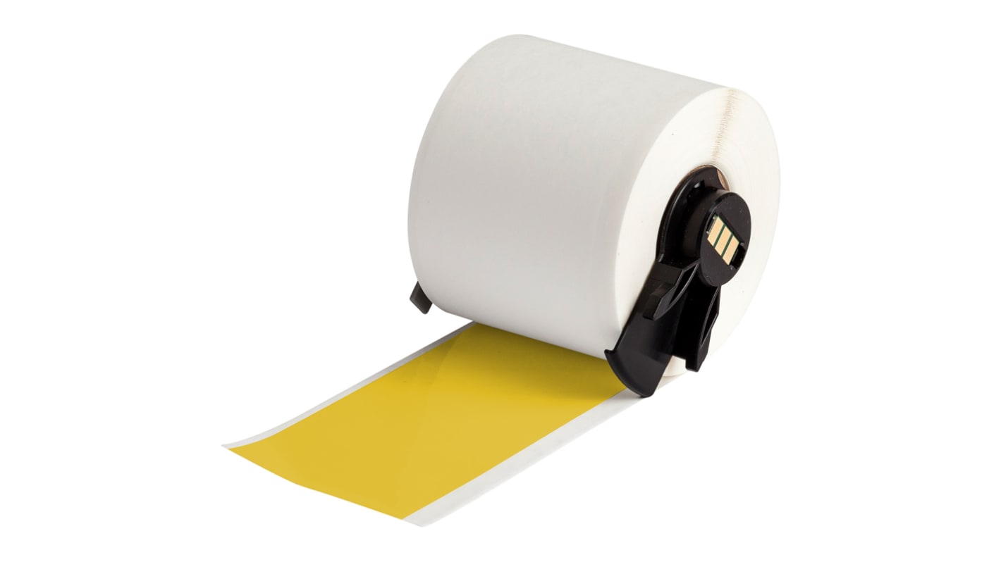 Brady B-595 Black on Yellow Cable Labels, 15.24 m Length, 50.80 mm Width, 50.8mm Label Width