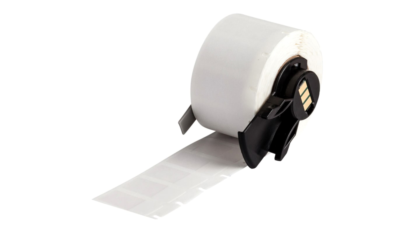 Brady B-427 Black on White/Transparent Label Printer Tape, 12.70 mm Width, 25.40mm Label Length, 12.7mm Label Width
