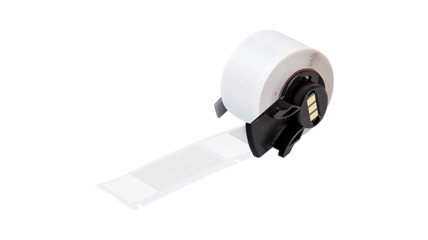 Brady B-427 Black on White, Transparent Label Printer Tape, 25.40 mm Width, 63.50mm Label Length, 25.4mm Label Width