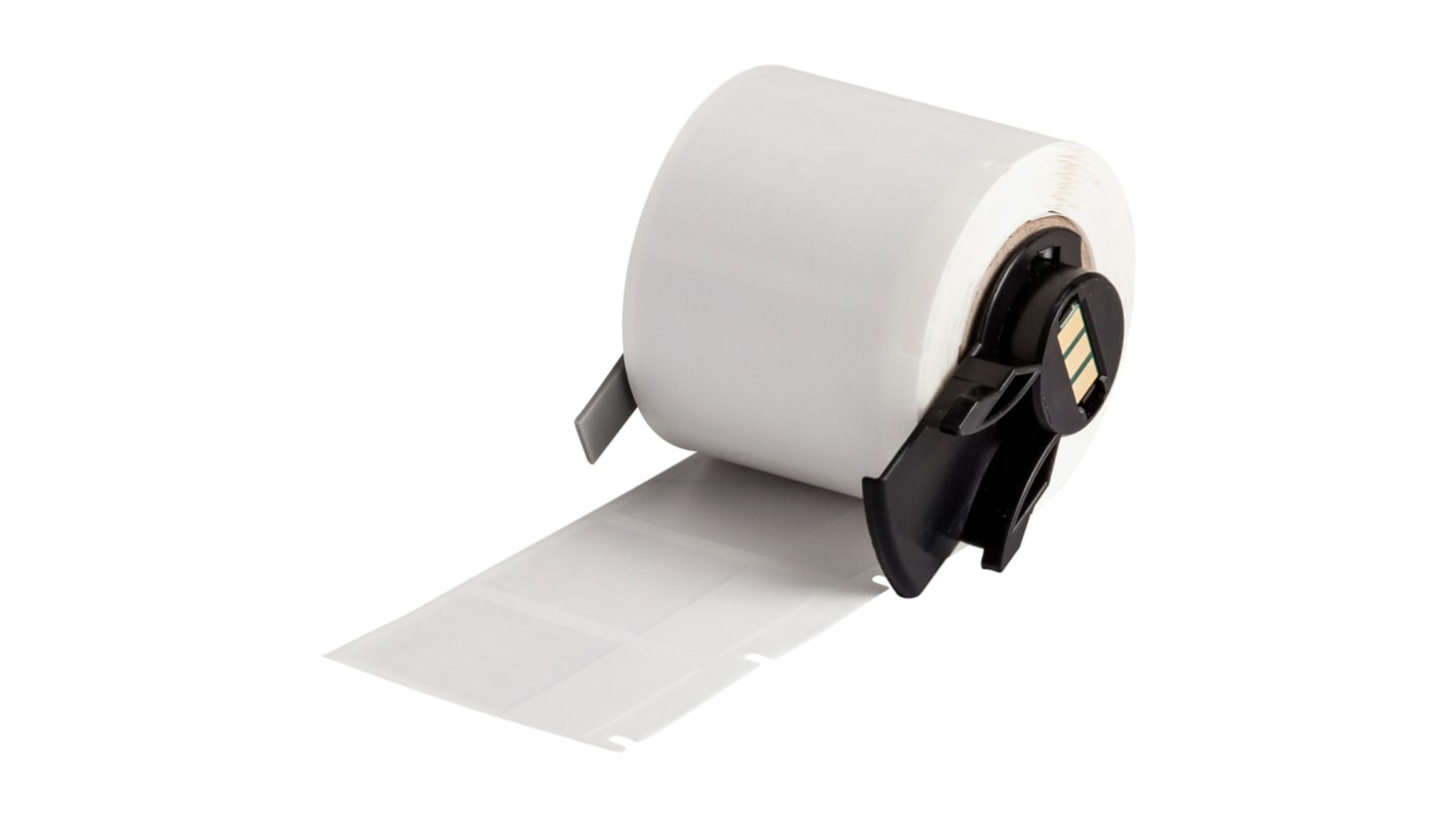 Brady B-427 Black on White, Transparent Label Printer Tape, 25.40 mm Width, 38.10mm Label Length, 25.4mm Label Width