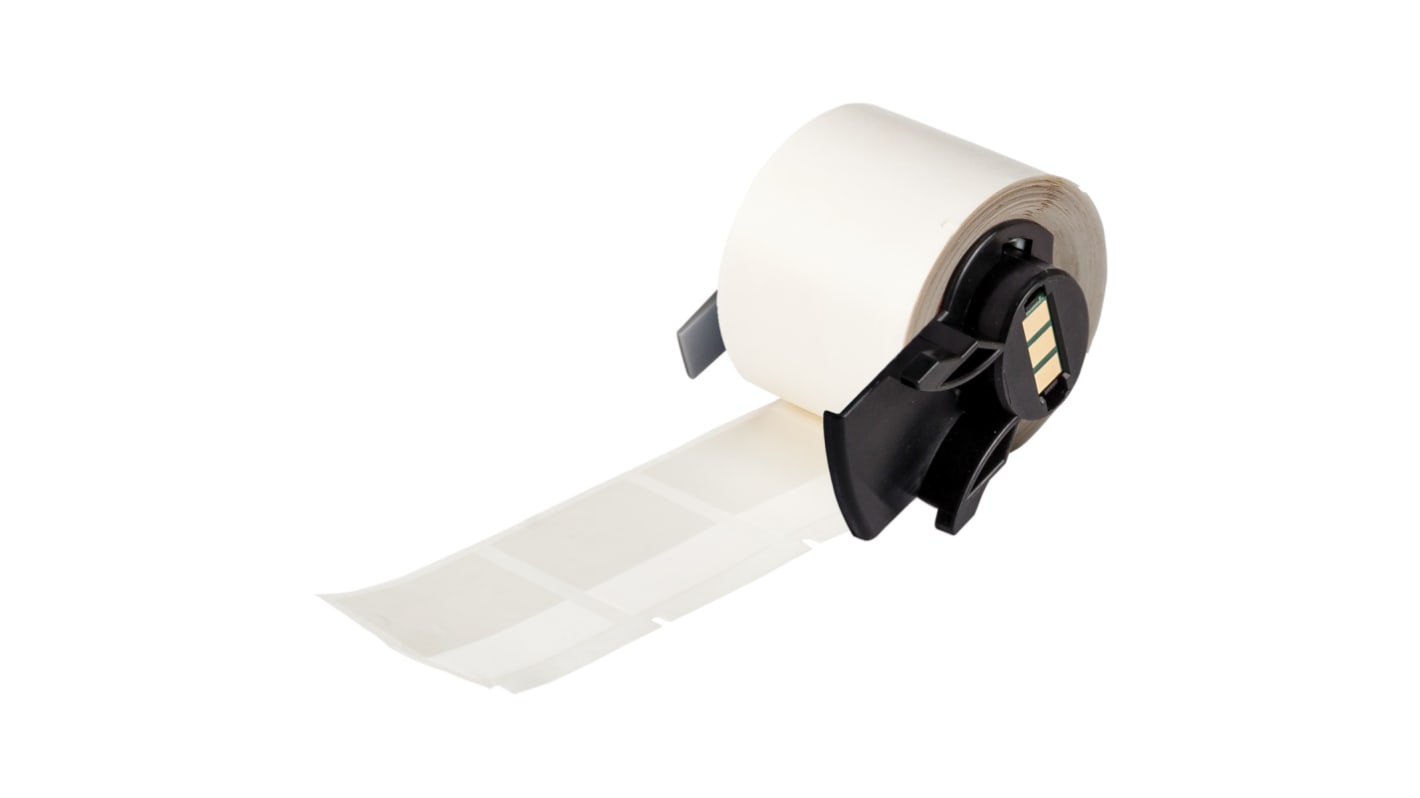 Brady B-427 Black on White/Transparent Label Printer Tape, 38.10 mm Width, 38.10mm Label Length, 38.1mm Label Width