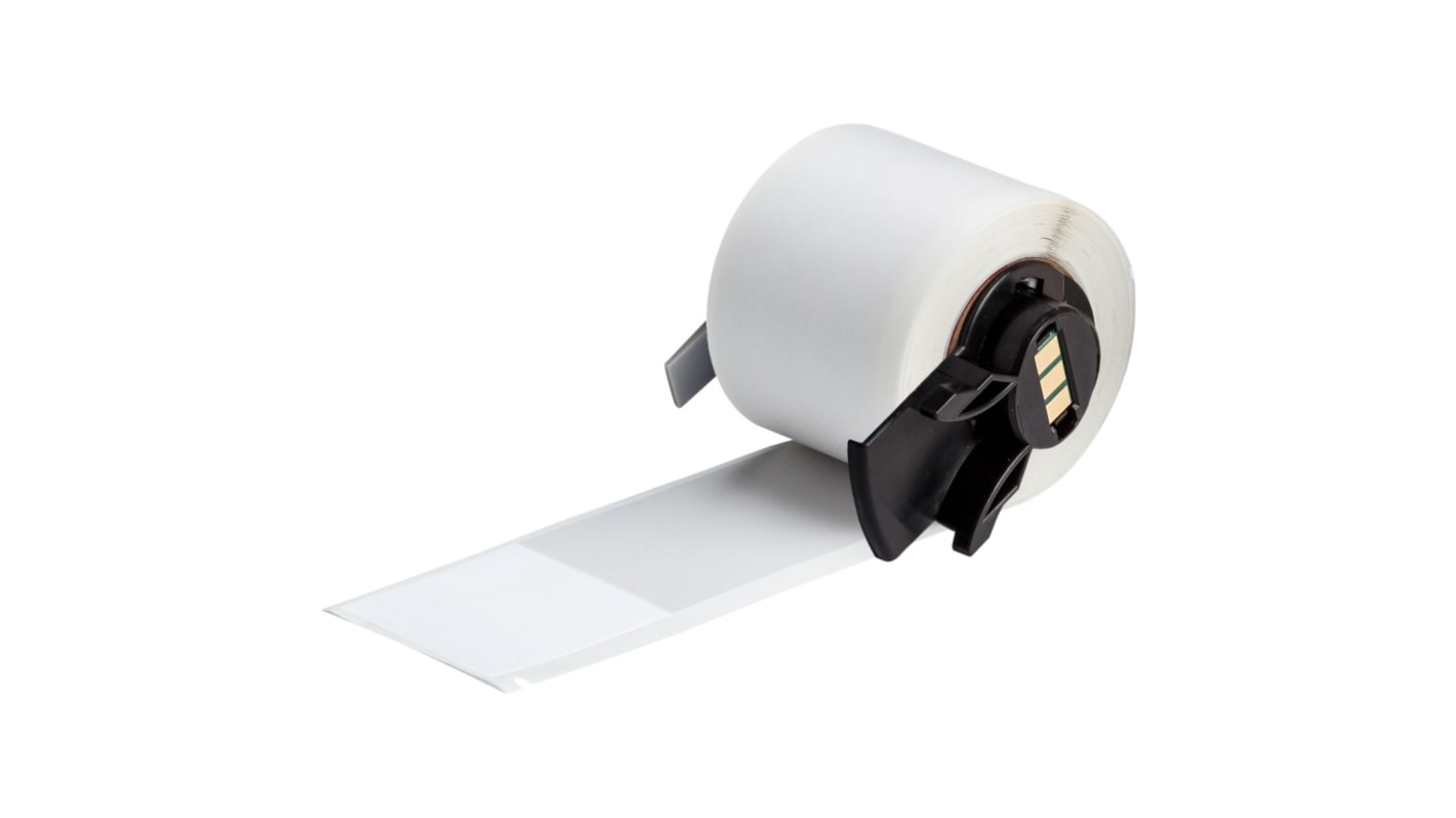 Brady B-427 Black on White, Transparent Label Printer Tape, 38.10 mm Width, 152.40mm Label Length, 38.1mm Label Width