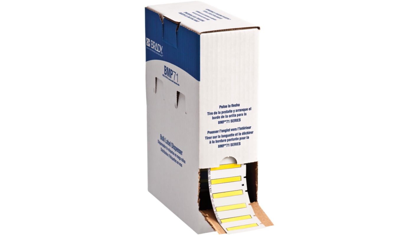 Brady B-342 Black on Yellow Heatshrink Labels, 44.45 mm Width, 5.97mm Label Length, 44.45mm Label Width