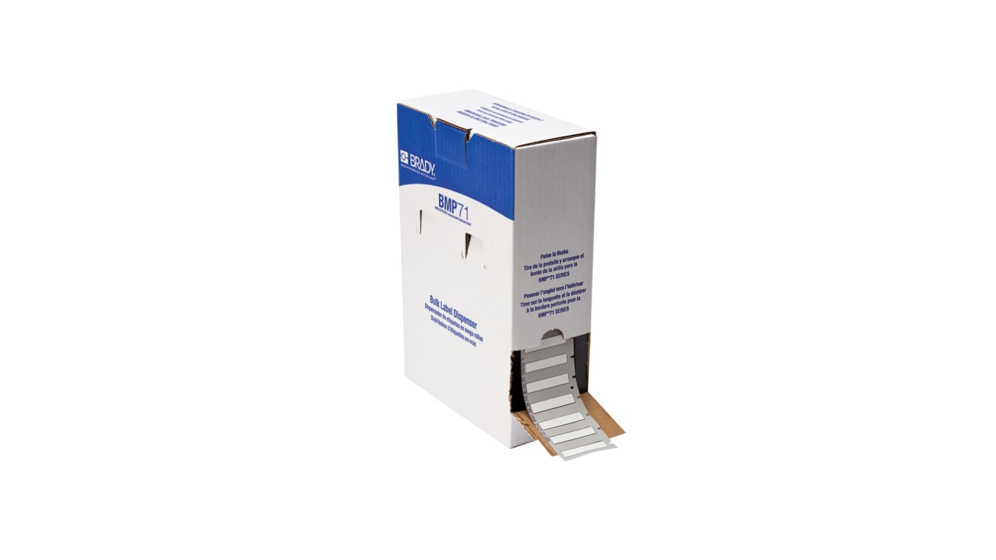 Brady B-342 Black on White Heatshrink Labels, 44.45 mm Width, 8.51mm Label Length, 44.45mm Label Width