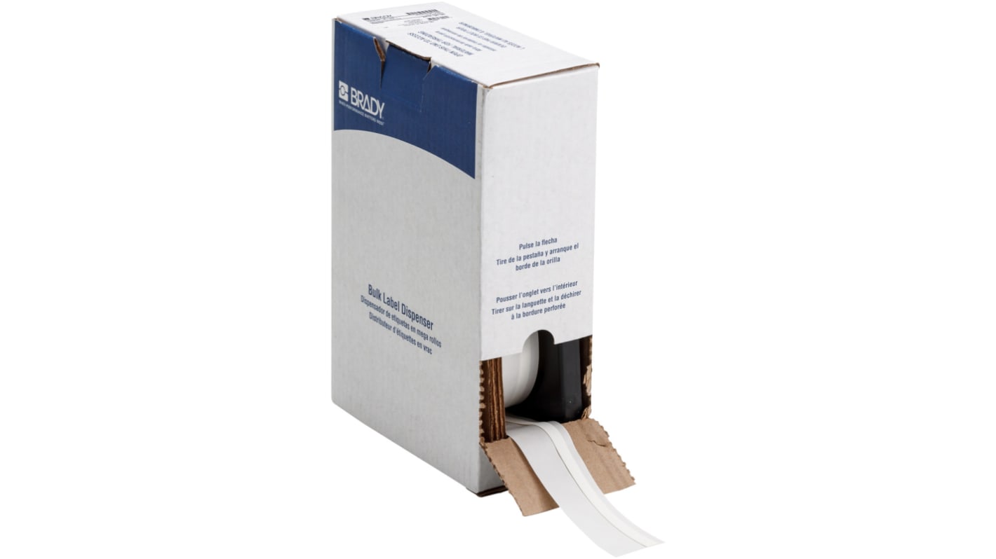 Brady B-342 Black on White Heatshrink Labels, 4.7 mm Width, 8.51mm Label Length, 4.7mm Label Width