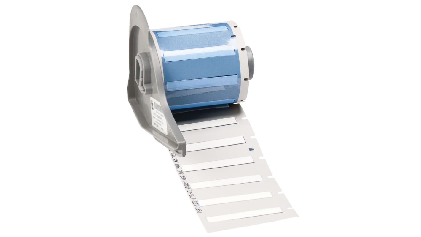 Brady B-342 Black on White Heatshrink Labels, 44.45 mm Width, 5.97mm Label Length, 44.45mm Label Width