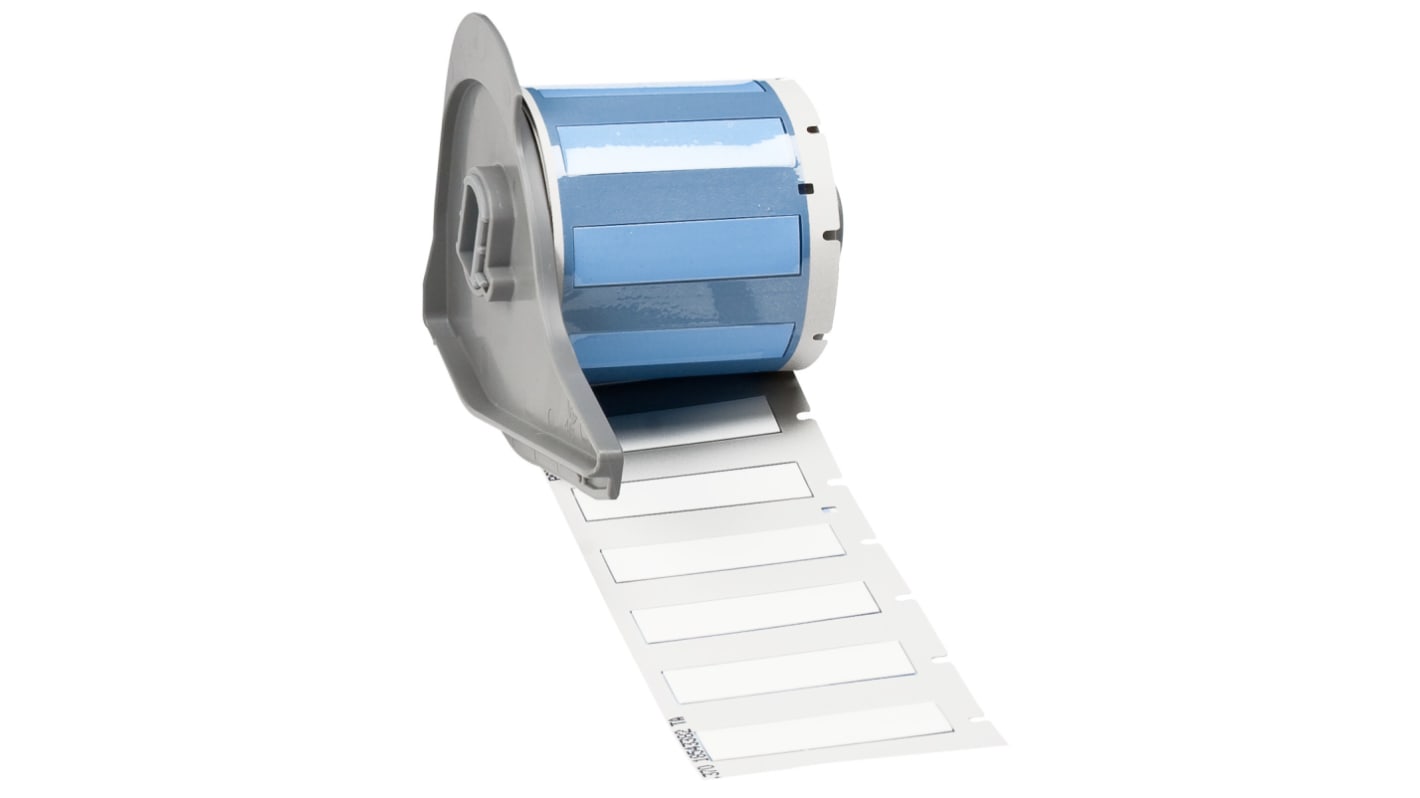 Brady B-342 Black on White Heatshrink Labels, 44.45 mm Width, 11.15mm Label Length, 44.45mm Label Width