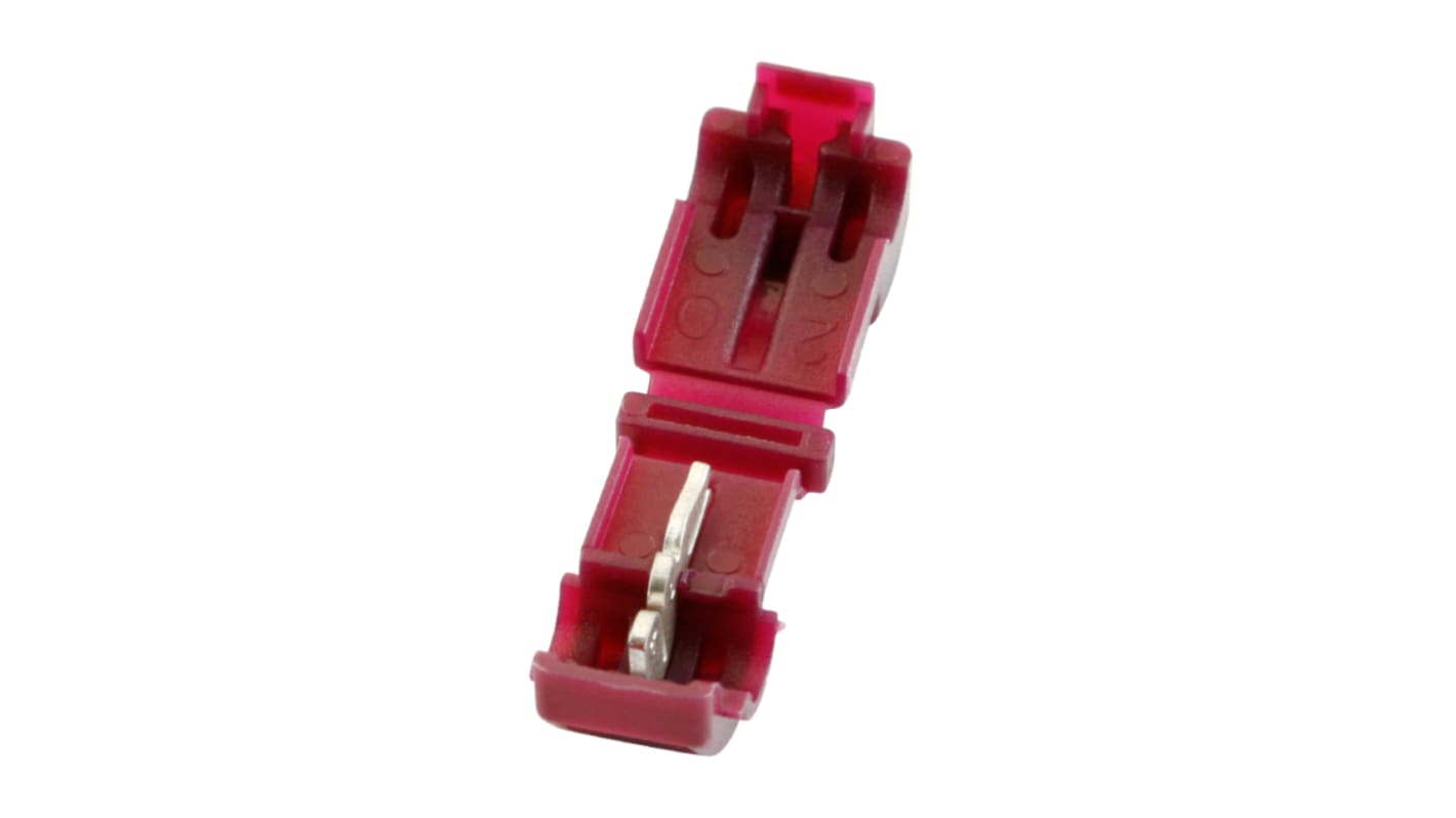 RS PRO 电线接头连接器, T 分接头, 红色, 18 → 22 AWG线规, Φ9.8mm, 37mm总长