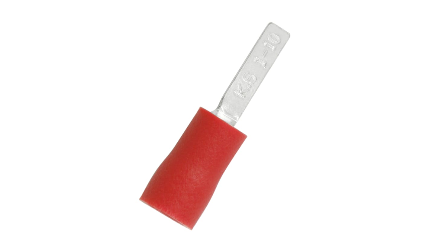 Cosse à sertir type languette Isolée RS PRO, 2.3mm x 0.75mm Rouge, 0.5mm² - 1.5mm²