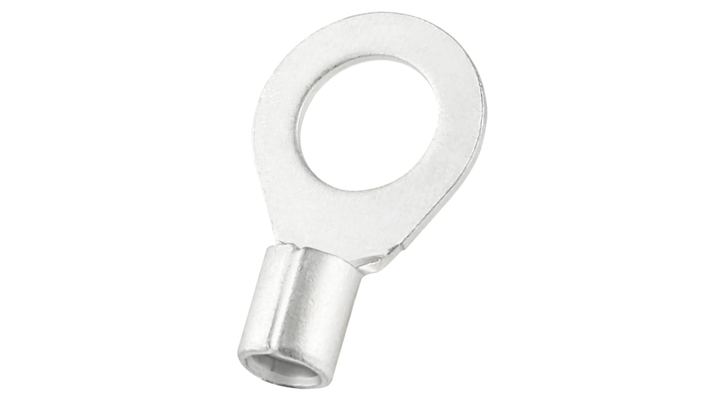 RS PRO Uninsulated Crimp Ring Terminal, 10.5mm Stud Size, 10mm² to 10mm² Wire Size, Silver