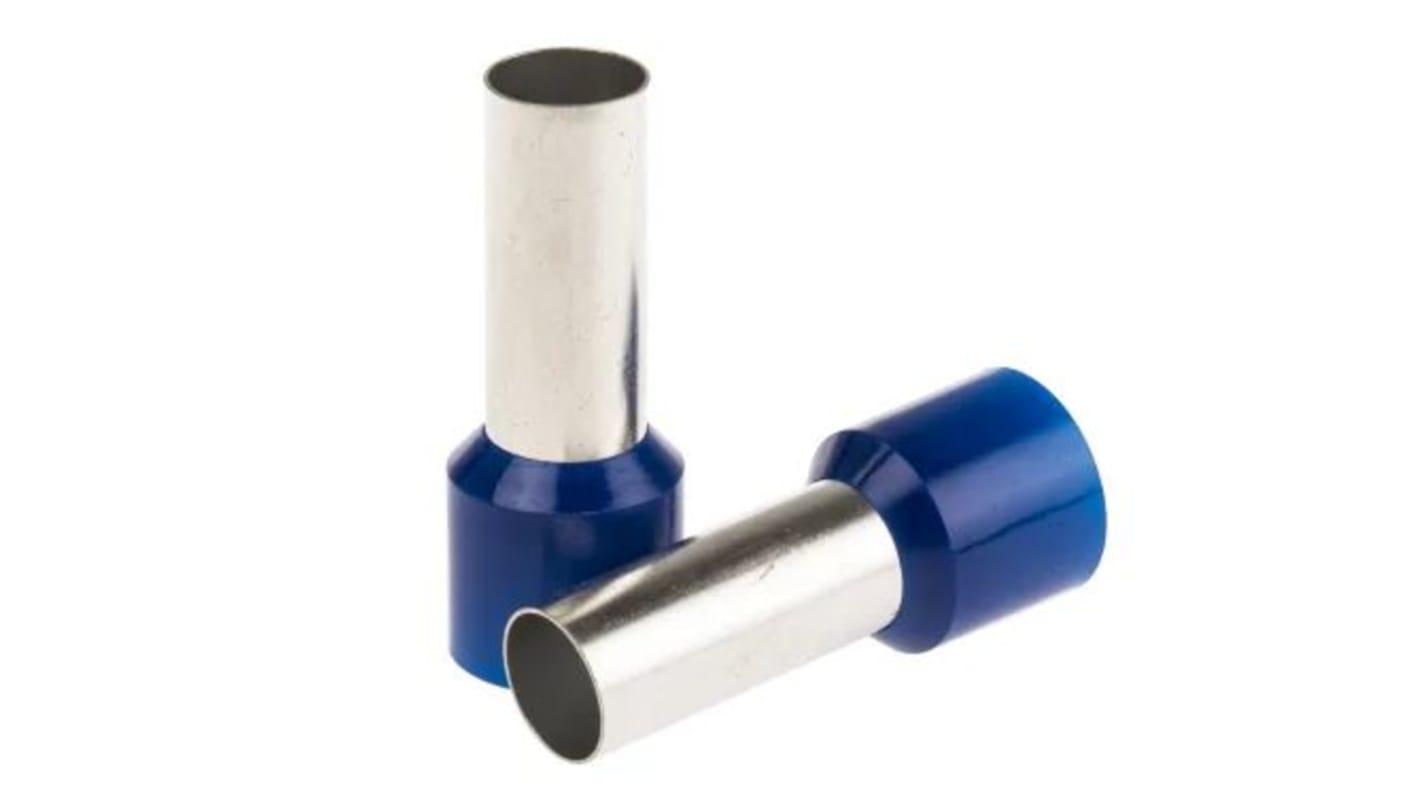 RS PRO 绝缘管型端子, 蓝色, 1/0mm², Φ10.3mm x 25mm引脚, 总长41mm