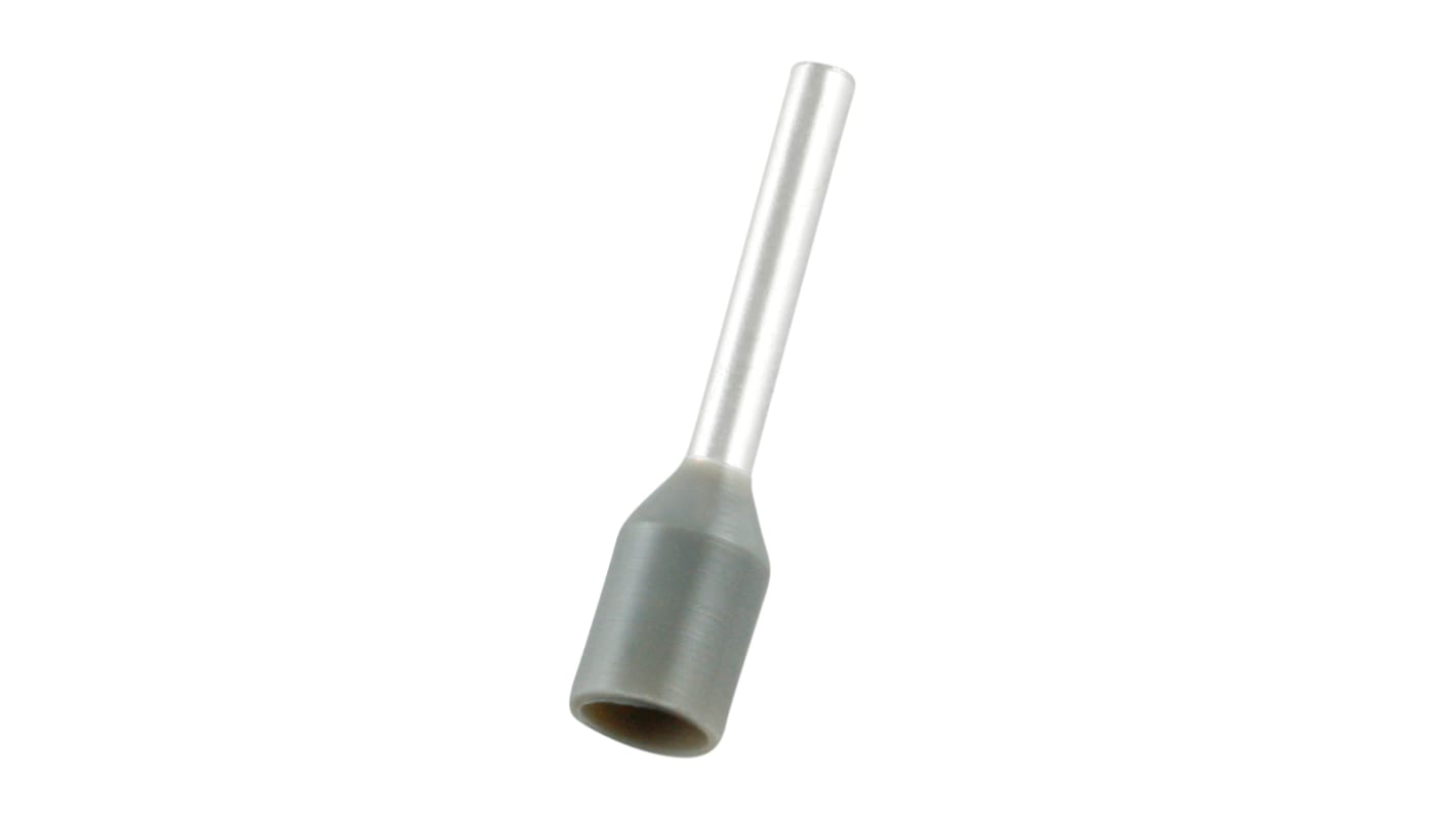 Terminal de puntera hueca RS PRO, Aislado, Pin de 10mm, Gris 18AWG 18mm² 18AWG 0.75mm²
