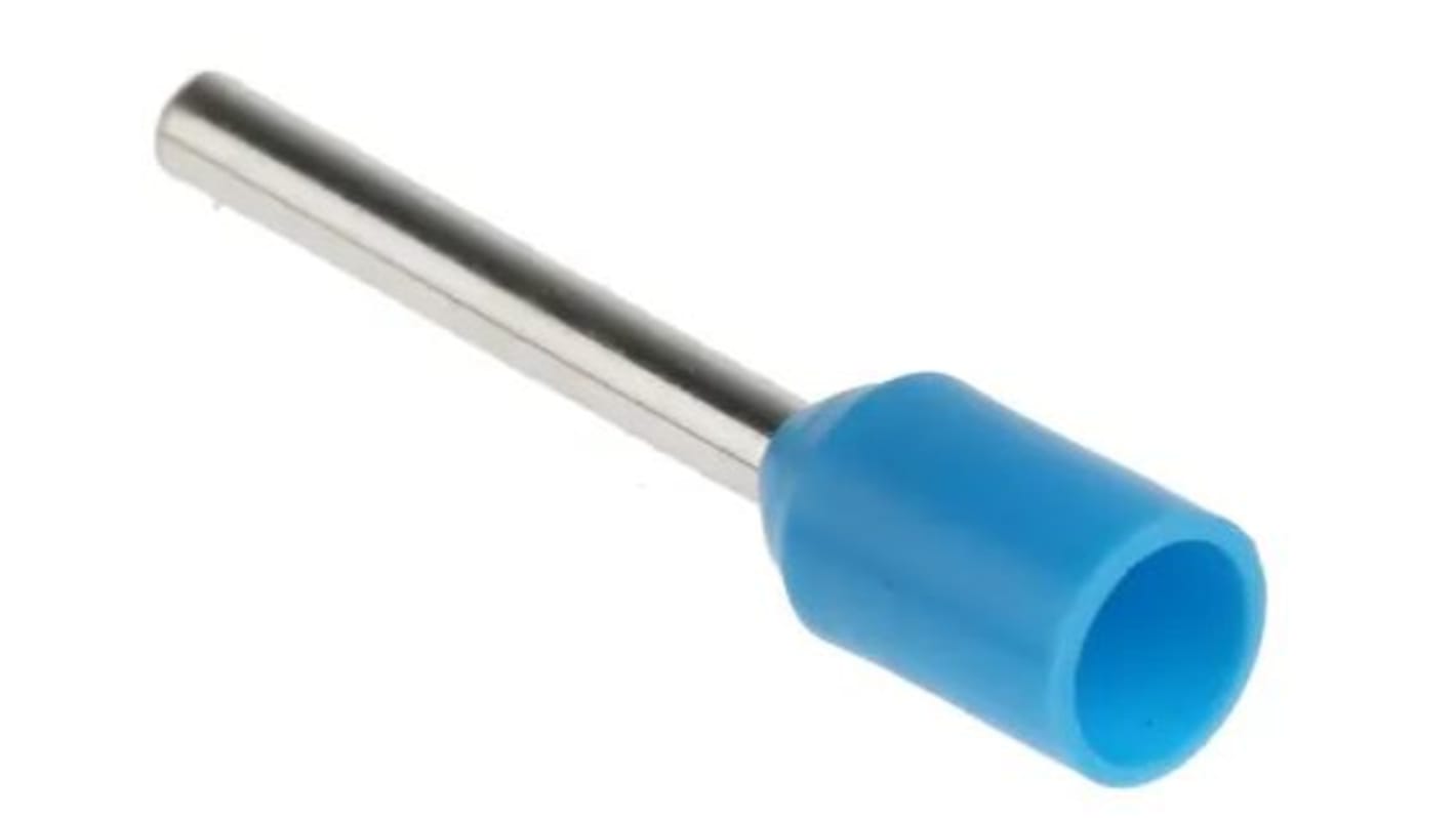 RS PRO Aderendhülse bis 0.75mm², Stift ø 1.2mm, Blau, Nylon, 12mm, 18.5mm, Isoliert, 18AWG max.