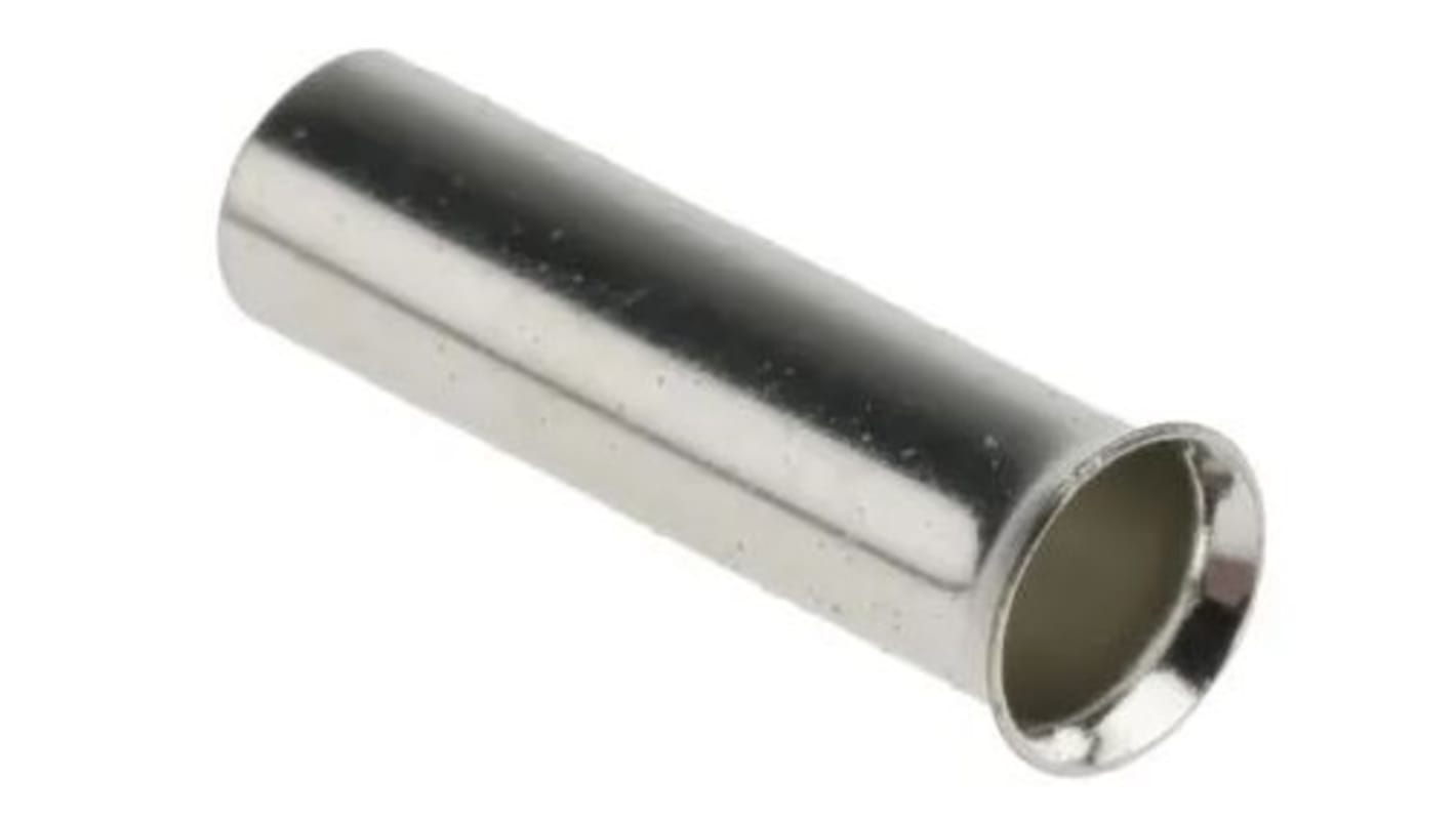 RS PRO Bootlace Ferrule, 12mm Pin Length, 2.8mm Pin Diameter, 4mm² Wire Size, Silver
